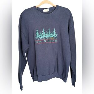 Lee Vintagve Up North Sweatshirt XL Gorpcore Cabincore Forest Graphic